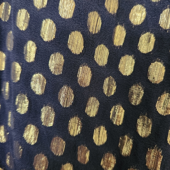 French Connection Mini Dress Tunic Black Gold Polka Dot Size 8 Short Sleeve Fun - Picture 9 of 16